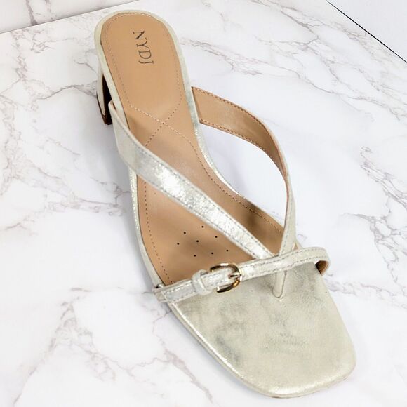NYDJ Women's Glam Dress Heel Sandal Light Gold Metallic 9.5 NEW IN BOX - Picture 2 of 7